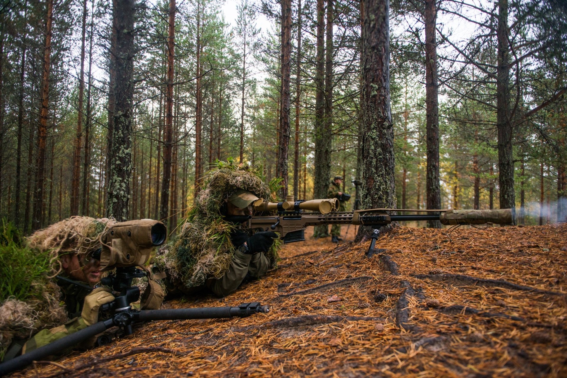 Camouflaged Military Sniper Waits Silently Thick Forest Terrain Rendering  Stock Photo by ©digitalstorm 380736146