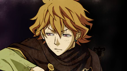 HD desktop wallpaper featuring Finral Roulacase from the anime Black Clover, showcasing his serious expression and detailed character design against a dark background.