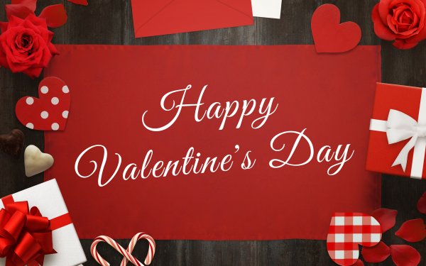 Holiday Valentine's Day Happy Valentine's Day Gift Love Red Rose Heart HD Wallpaper | Background Image