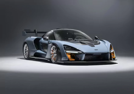 A sleek McLaren Senna supercar showcased in a high-resolution 4K Ultra HD wallpaper, highlighting its aerodynamic design and striking details.