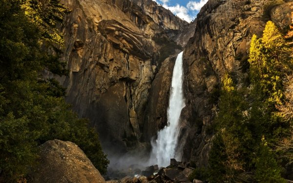 Earth Yosemite Falls Waterfalls Waterfall Tree Yosemite National Park HD Wallpaper | Background Image