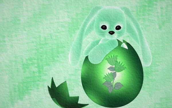 Día festivo Pascua Bunny Verde Easter Egg Fondo de pantalla HD | Fondo de Escritorio