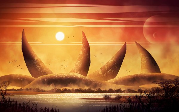 Fantasy Landscape Sun HD Wallpaper | Background Image
