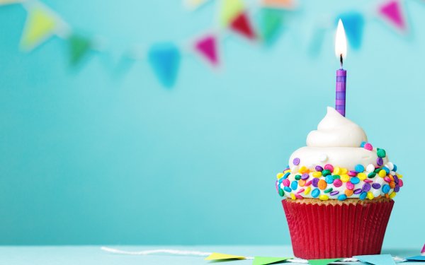 Food Cupcake Candle Birthday HD Wallpaper | Background Image