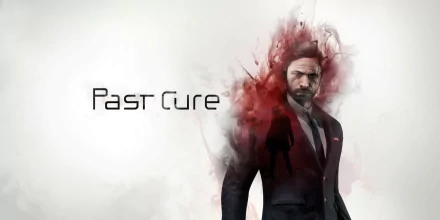 HD wallpaper featuring a stylized man with a red smoke effect and the title Past Cure for desktop backgrounds.