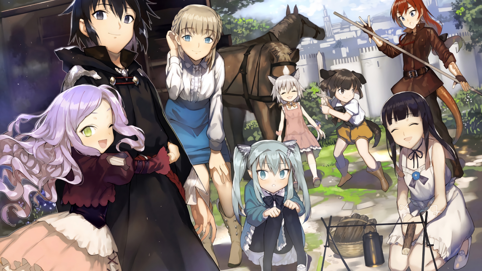 Download Satou (Death March Kara Hajimaru Isekai Kyousoukyoku) Arisa (Death  March Kara Hajimaru Isekai Kyousoukyoku) Zena Marientail Tama (Death March  Kara Hajimaru Isekai Kyousoukyoku) Pochi (Death March Kara Hajimaru Isekai  Kyousoukyoku) Death