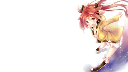 HD desktop wallpaper featuring Enju Aihara from the anime Black Bullet, depicted with vibrant colors and dynamic pose against a clean white background.