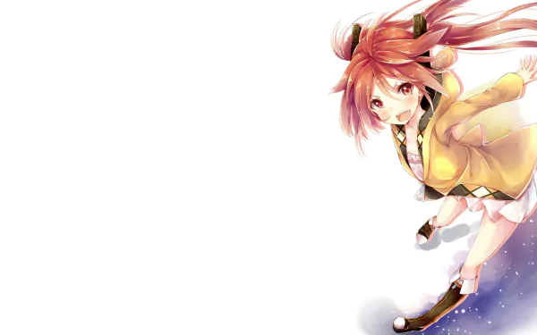 HD desktop wallpaper featuring Enju Aihara from the anime Black Bullet, depicted with vibrant colors and dynamic pose against a clean white background.