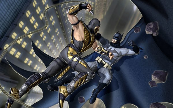 Video Game Mortal Kombat Vs. DC Universe Mortal Kombat Batman Scorpion HD Wallpaper | Background Image