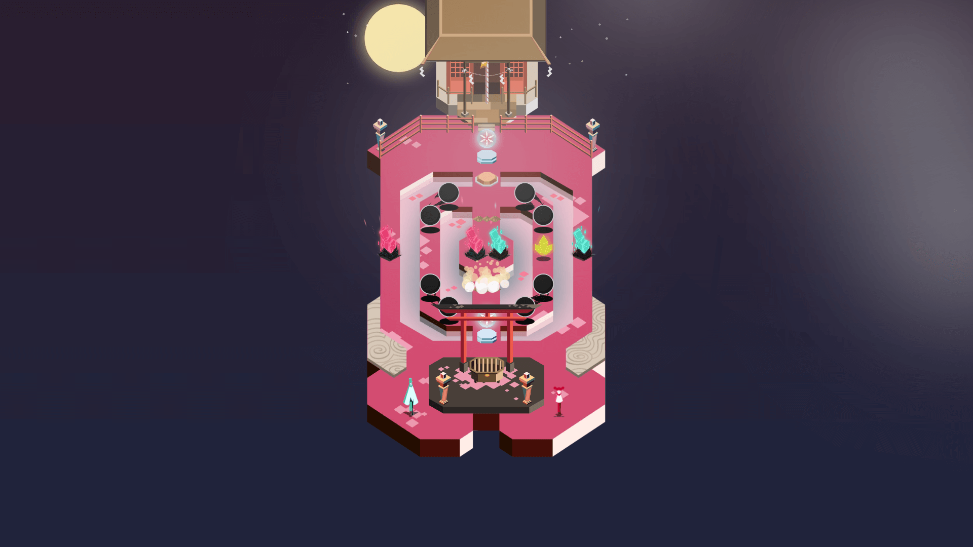 HD wallpaper featuring a mystical structure from Umiro with a dark background, suitable as a desktop background.