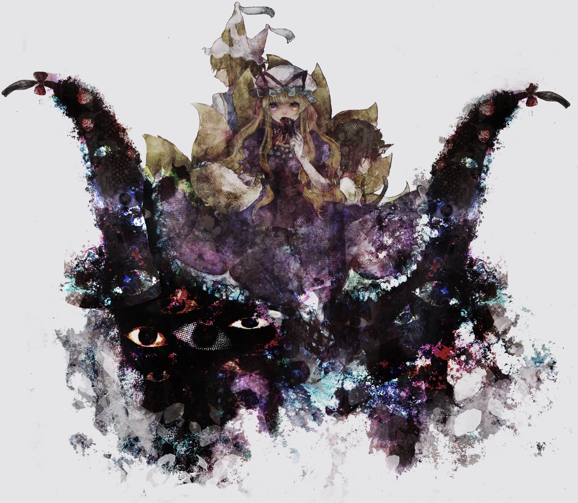 Download Heterochromia Chen (Touhou) Yukari Yakumo Ran Yakumo Anime Touhou HD Wallpaper by 左野ナオイ