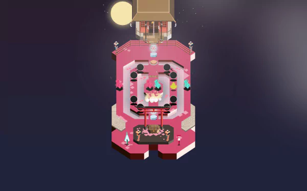 HD wallpaper featuring a mystical structure from Umiro with a dark background, suitable as a desktop background.