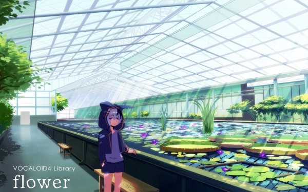 Anime Vocaloid V Flower Lily Pad Greenhouse Fondo de pantalla HD | Fondo de Escritorio