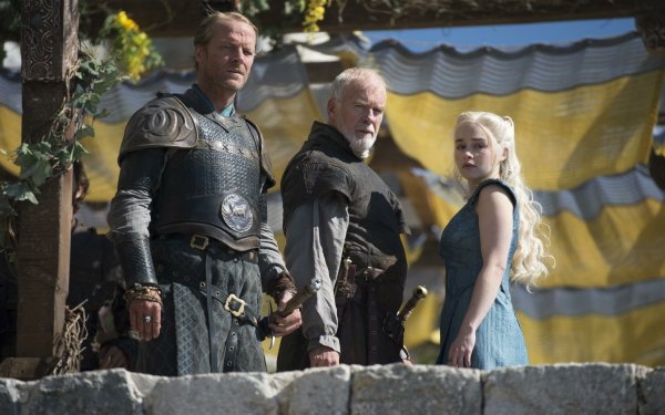 TV Show Game Of Thrones Jorah Mormont Barristan Selmy Daenerys Targaryen Iain Glen Ian McElhinney Emilia Clarke HD Wallpaper | Background Image