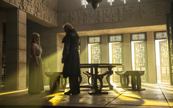 Ian McElhinney Emilia Clarke Barristan Selmy Daenerys Targaryen TV Show Game Of Thrones HD Desktop Wallpaper | Background Image