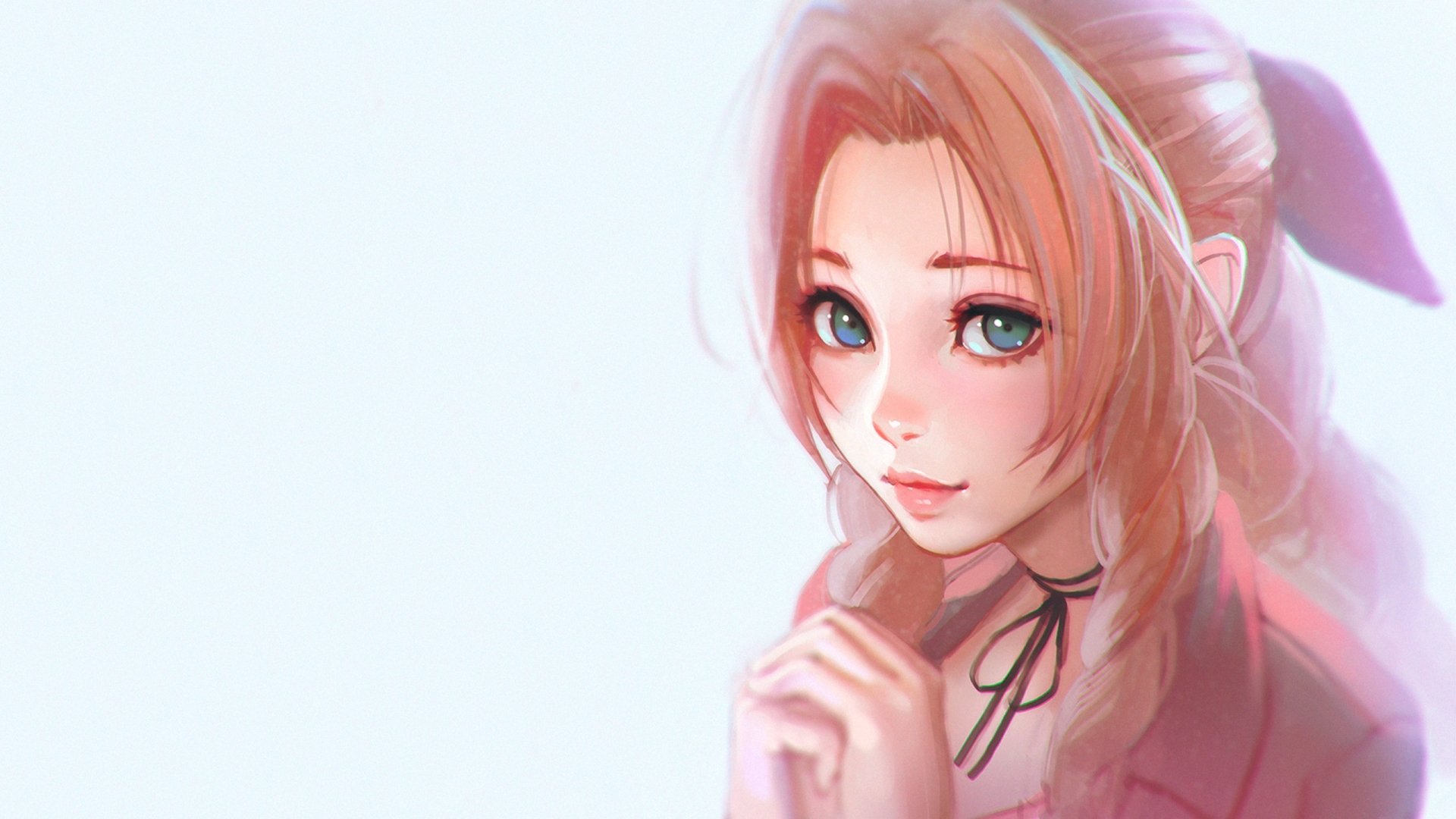Download Aerith Gainsborough Video Game Final Fantasy VII HD Wallpaper by Ilya Kuvshinov