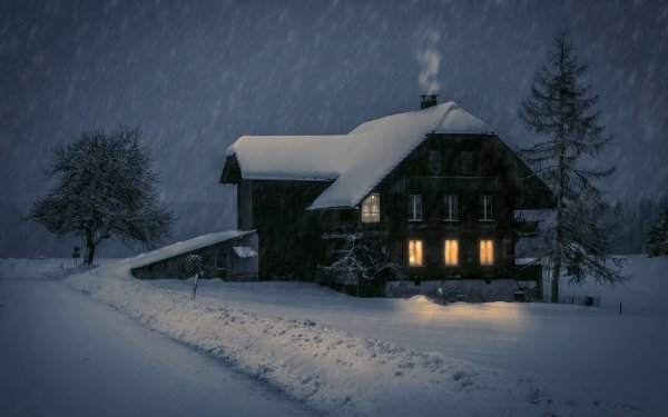 Man Made House Winter Snow HD Wallpaper | Background Image