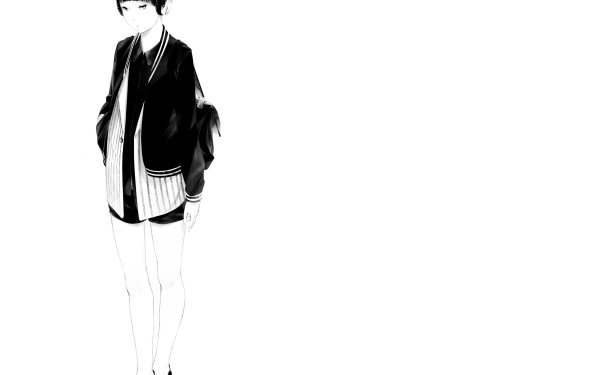 Anime Original Headphones Short Hair Black Hair Bag HD Wallpaper | Background Image