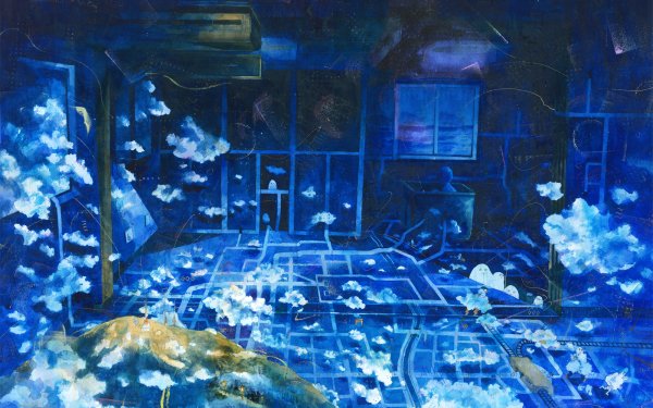 Anime Original Cloud Space Railroad Hill HD Wallpaper | Background Image