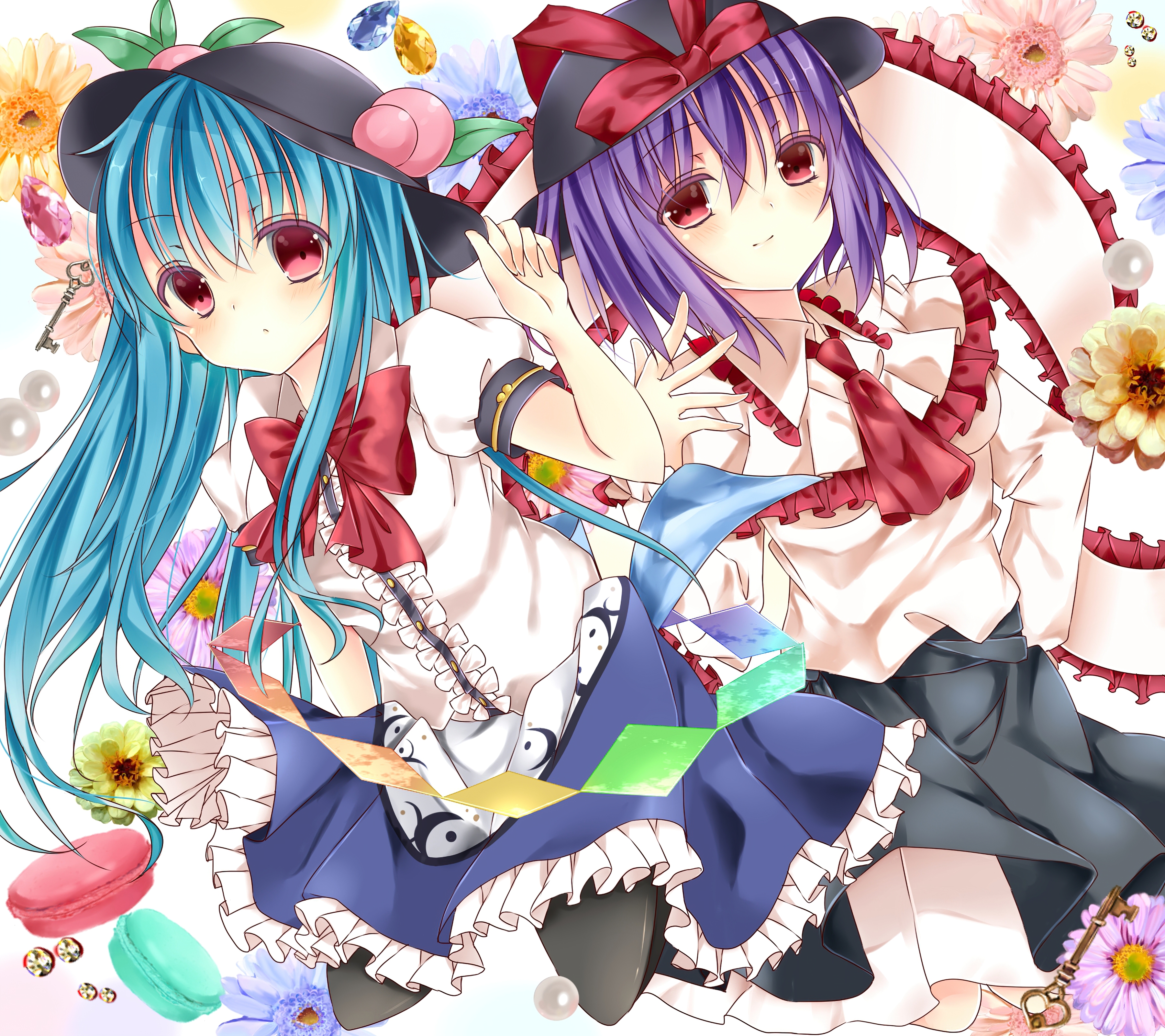 Toho animation. Tenshi hinanawi x Iku Nagae. Touhou 10.5 Tenshi Iku. Ику. Witch House anime.