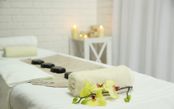 orchid towel man made spa HD Desktop Wallpaper | Background Image