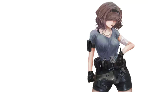 bandage wrench cigar blade headband brown hair short hair Anime Original HD Desktop Wallpaper | Background Image
