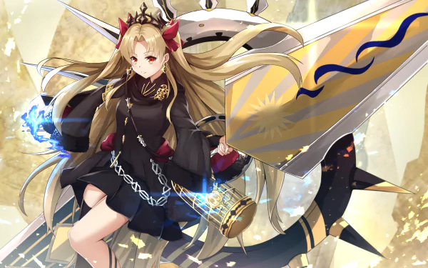 HD anime desktop wallpaper featuring Ereshkigal as Lancer from Fate/Grand Order, showcasing detailed character design and vibrant colors.