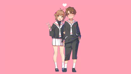 Syaoran Li Sakura Kinomoto Anime Cardcaptor Sakura HD Desktop Wallpaper | Background Image