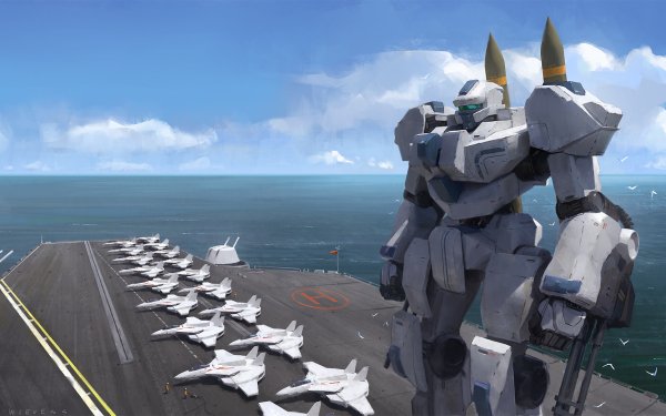 Sci Fi Robot Aircraft Carrier HD Wallpaper | Background Image