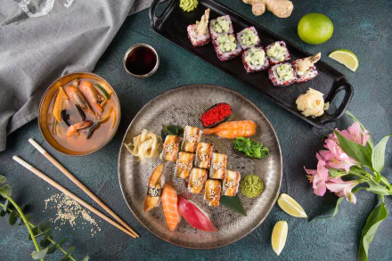 chopsticks seafood still life food sushi HD Desktop Wallpaper | Background Image