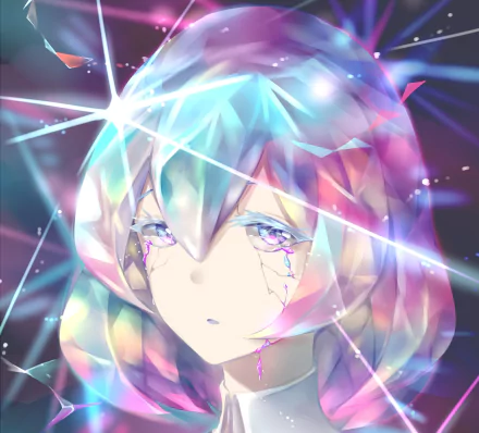 HD anime wallpaper featuring Diamond from Land of the Lustrous, showcasing vibrant, crystalline light effects and detailed character design from the popular series.