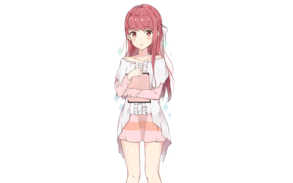 HD desktop wallpaper featuring Rin from the anime Shelter, standing with a neutral expression against a white background.