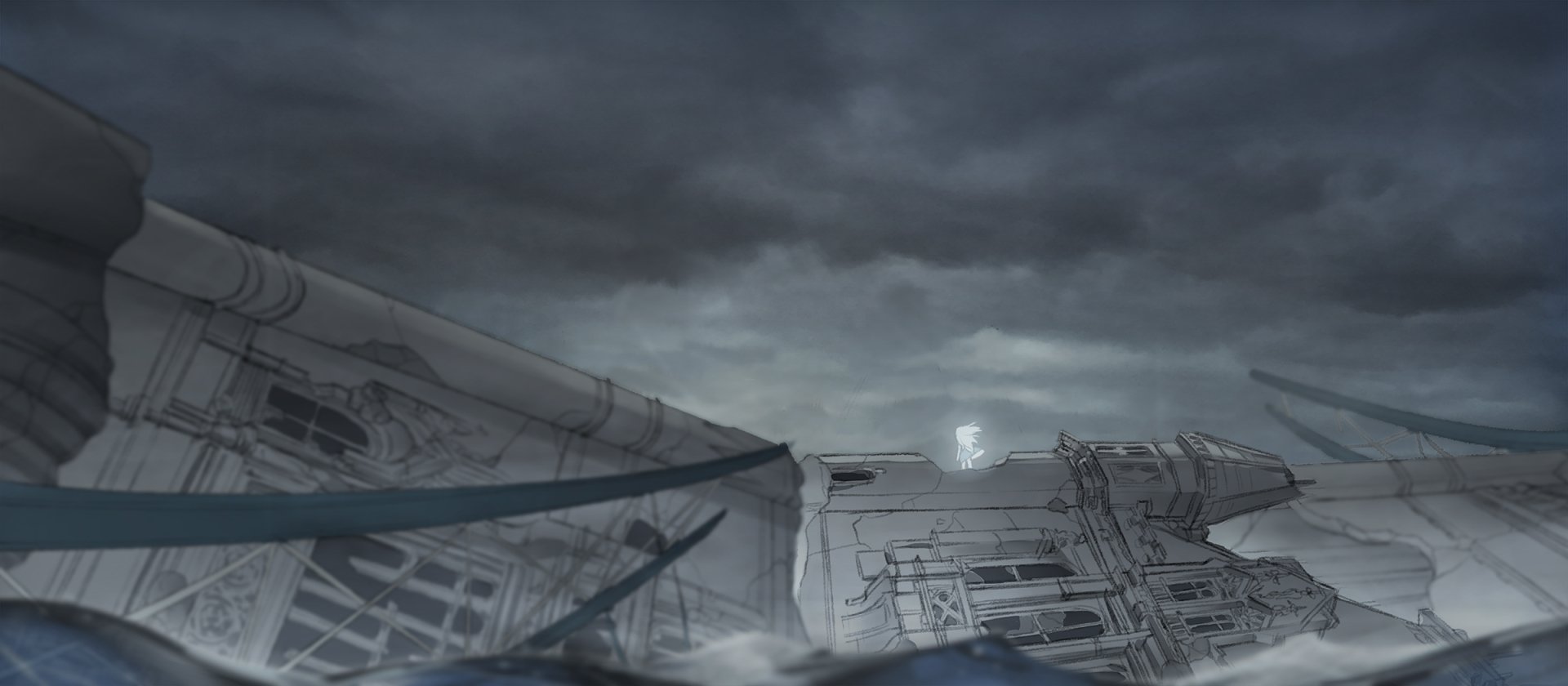 Download White Hair Long Hair Castle Anime Original Wallpaper by 哲彦