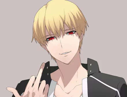 HD anime desktop wallpaper featuring Gilgamesh from Fate/Grand Order, showcasing his confident expression and striking red eyes in a close-up portrait.