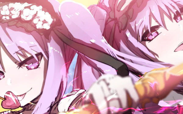 HD anime desktop wallpaper featuring Stheno and Euryale from Fate/Grand Order with vibrant colors and detailed character art.