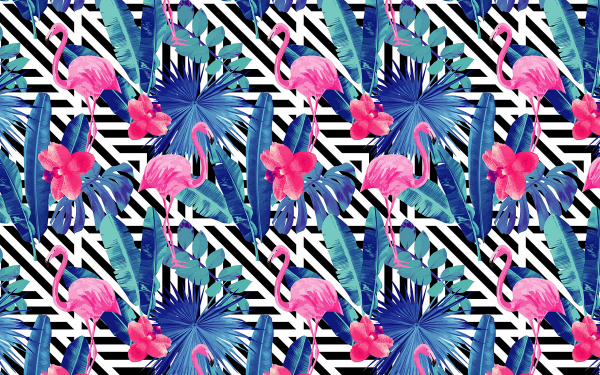 Animal Artistic Flamingo Pattern Trippy Pink HD Wallpaper | Background Image