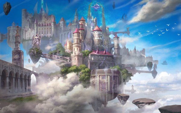 Fantasy Castle Castles Sky HD Wallpaper | Background Image