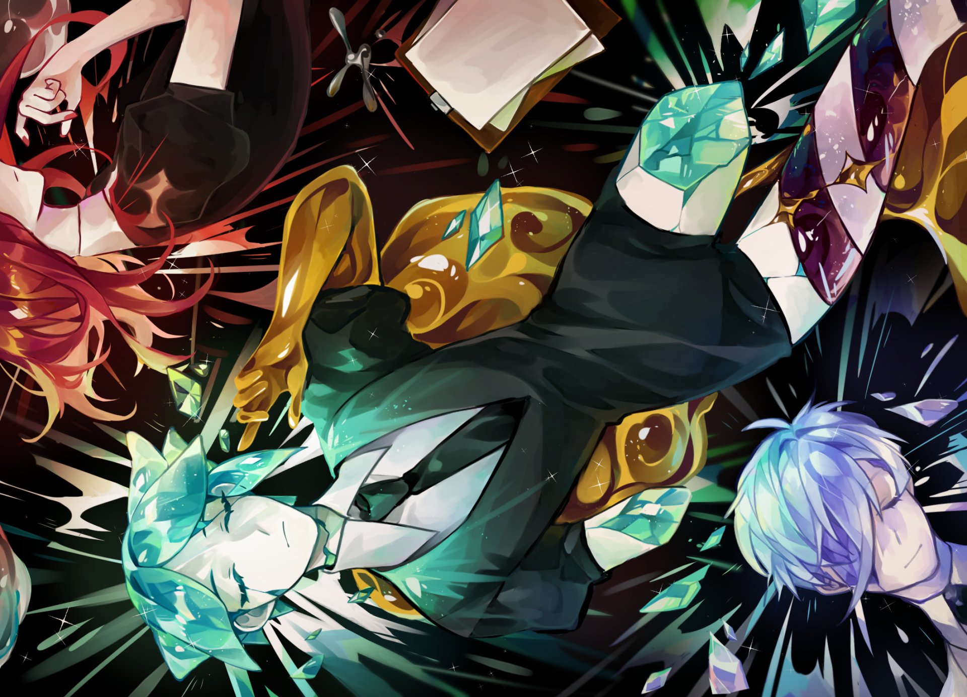 Download Phosphophyllite (Land Of The Lustrous) Cinnabar (Land Of The Lustrous) Antarcticite (Land Of The Lustrous) Anime Land Of The Lustrous HD Wallpaper by 謙