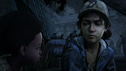 4K Ultra HD wallpaper featuring Clementine from The Walking Dead video game, captured in a scene from The Walking Dead: The Final Season on PC.