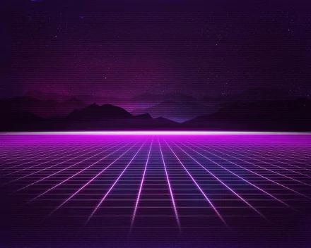 mountain purple grid synthwave artistic retrowave HD Desktop Wallpaper | Background Image
