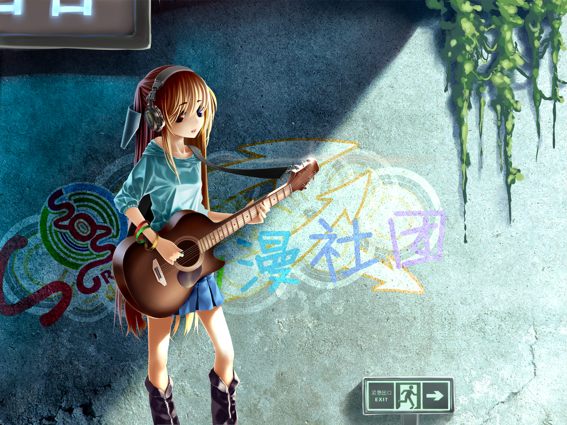 Emo guitar-inspired HD desktop wallpaper.