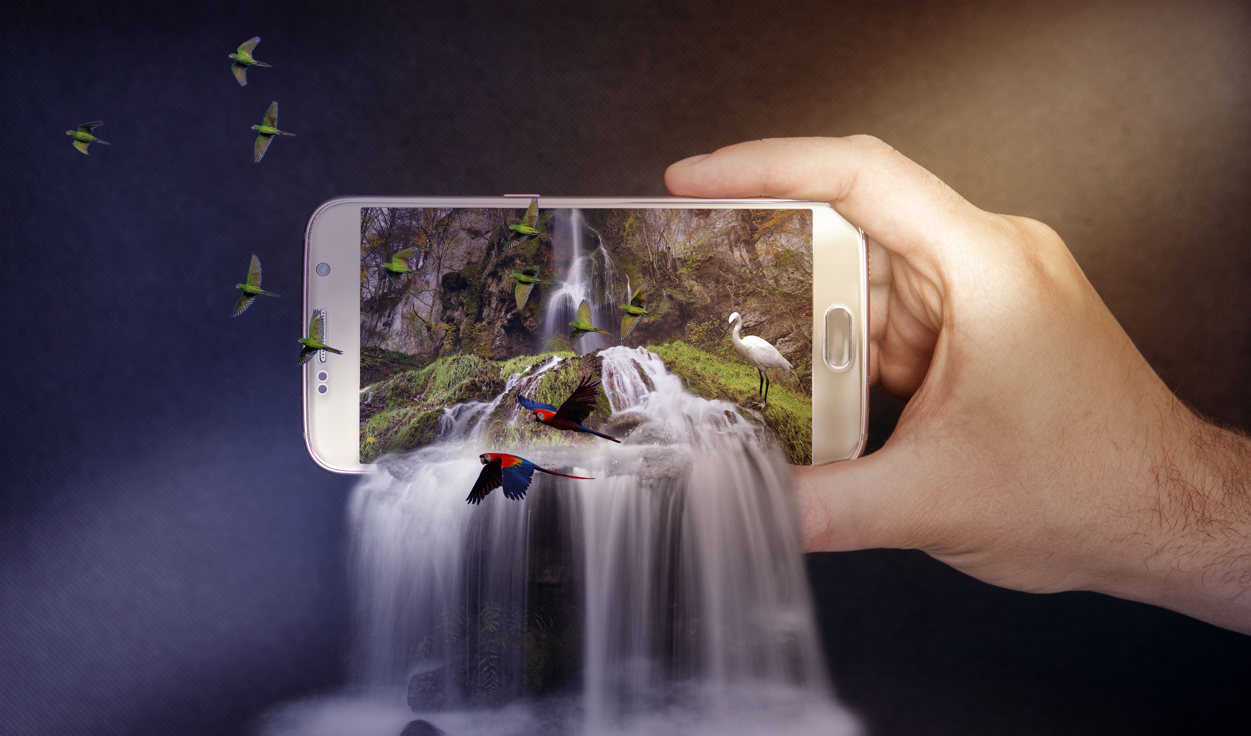 Mobile Phone Waterfall by Noé Calderón