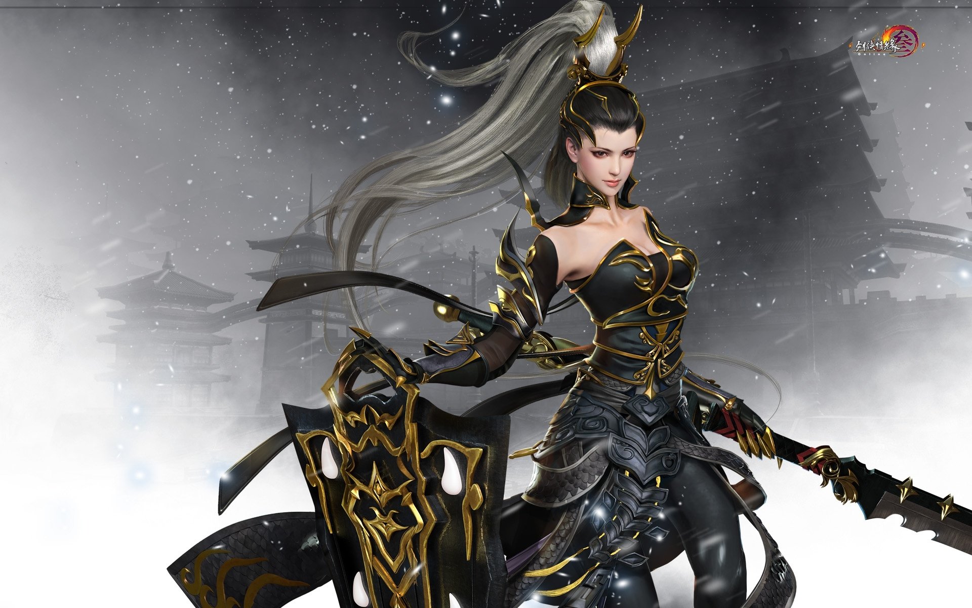 Download Oriental Woman Warrior Weapon Fantasy HD Wallpaper