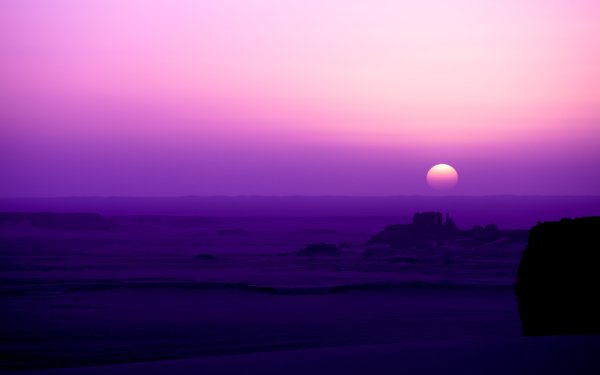 Nature Desert Tassili N'Ajjer Africa Algeria Purple Sunrise Sky Sand Dune Sahara HD Wallpaper | Background Image