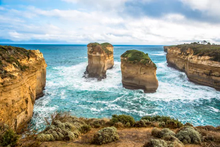 Australia cloud coast horizon nature ocean The Twelve Apostles HD Desktop Wallpaper | Background Image