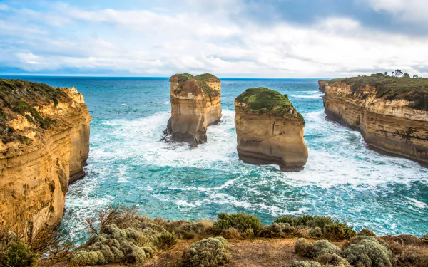 Australia cloud coast horizon nature ocean The Twelve Apostles HD Desktop Wallpaper | Background Image