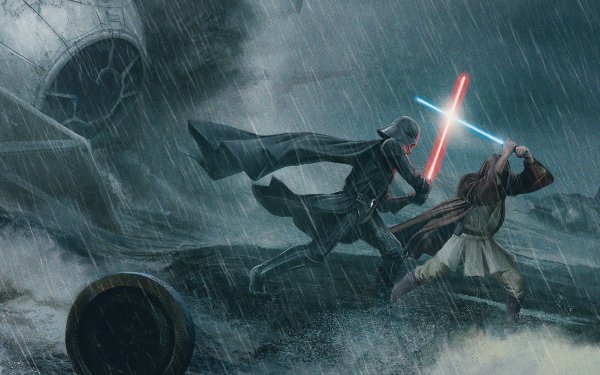 Bande-dessinées Star Wars: Darth Vader Star Wars Darth Vader Obi-Wan Kenobi Sith Jedi Lightsaber Helmet Pluie Coat Hood Cape Eau Red Lightsaber Blue Lightsaber Fond d'écran HD | Image