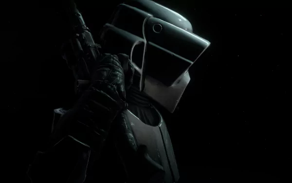 HD desktop wallpaper featuring a Scout Trooper from the video game Star Wars Battlefront II (2017) in dramatic low lighting.