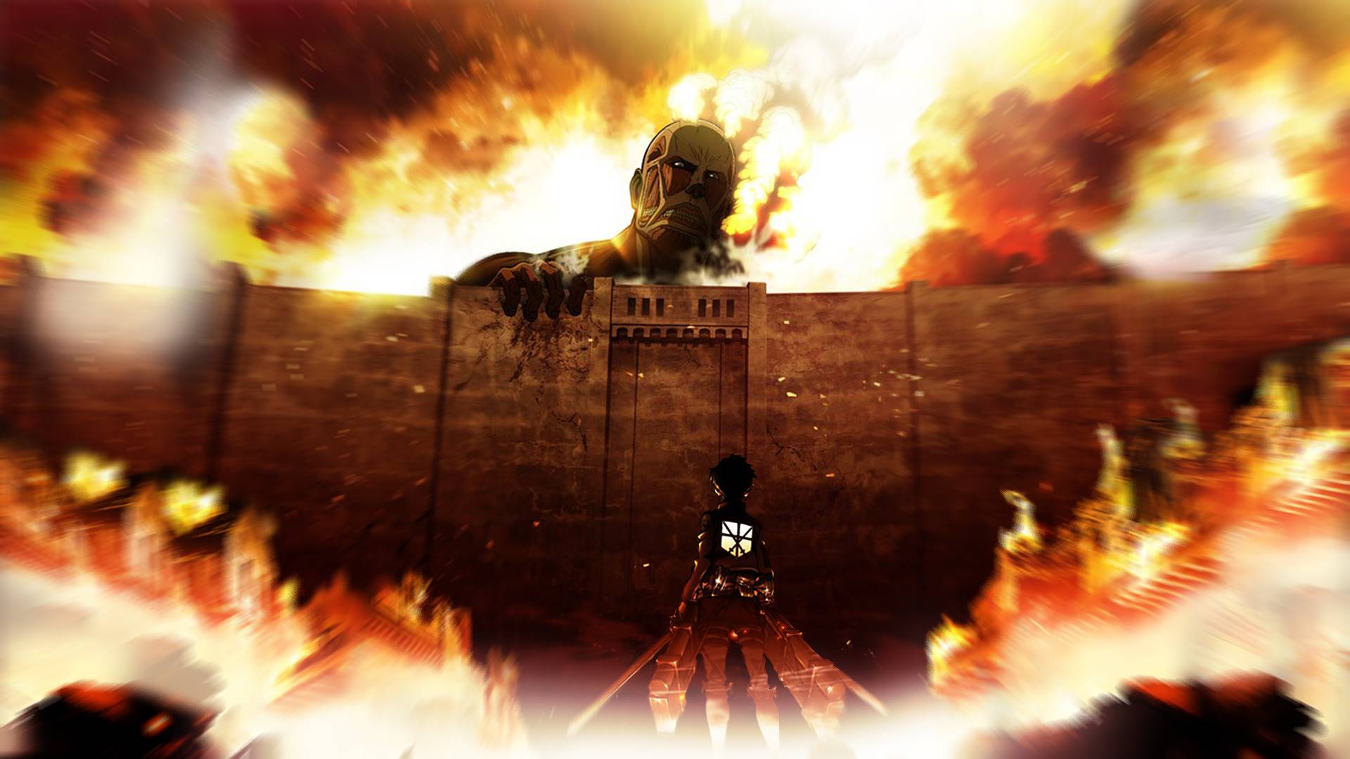 Titan on Wall Attack on Titan Zoom Background