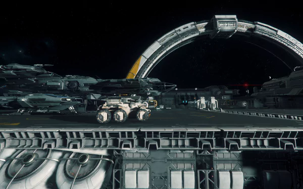 URSA (Star Citizen) rover Port Olisar (Star Citizen) harbor Constellation (Star Citizen) video game Star Citizen HD Desktop Wallpaper | Background Image